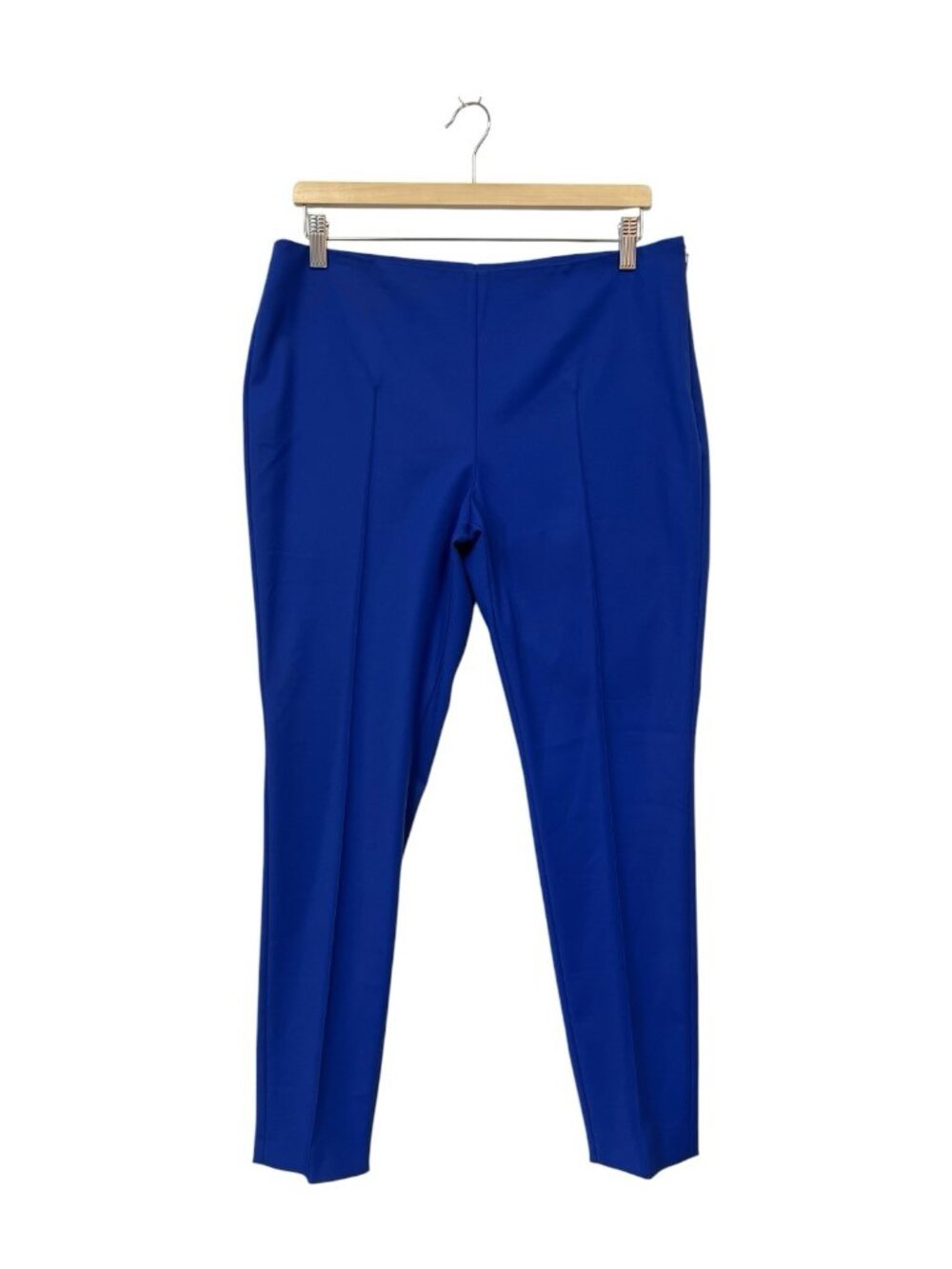 AKRIS Melissa Cotton Techno Pants Size 10 Royal Blue